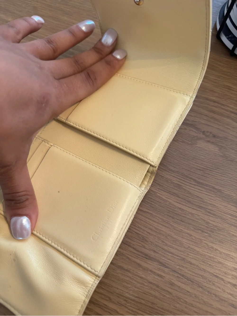 Christian Dior Butter Yellow Patent Leather wallet